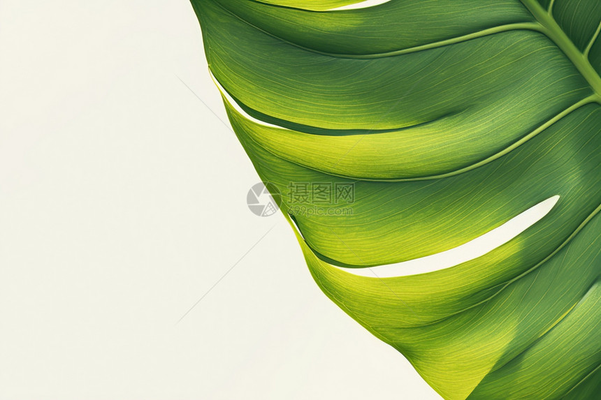 吹风中的绿叶图片