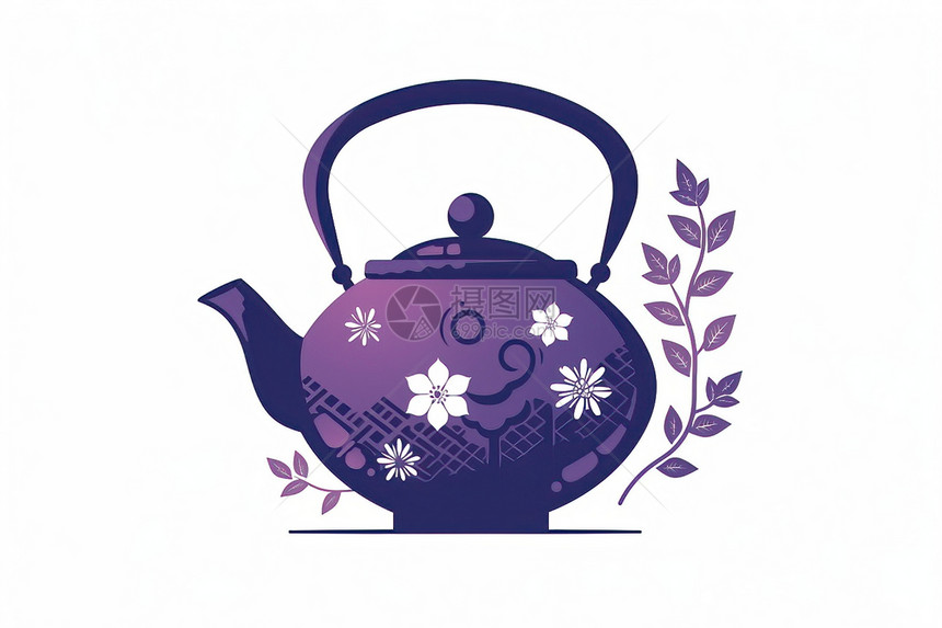 花纹茶壶图片