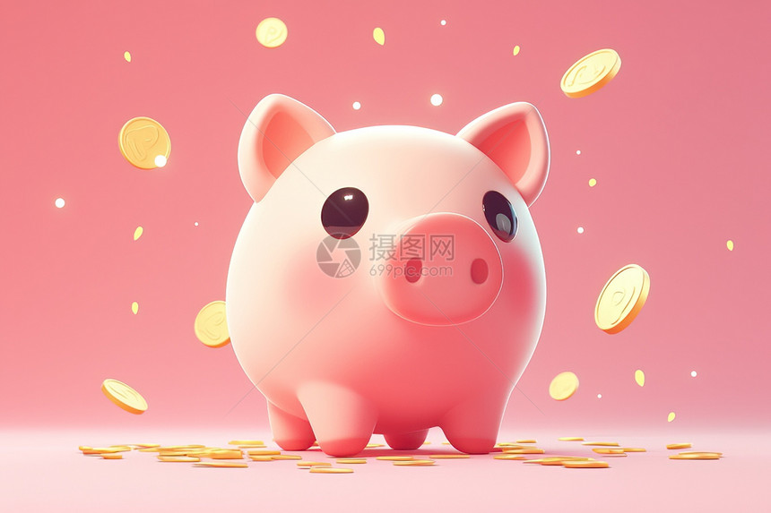 一个小猪存钱罐图片