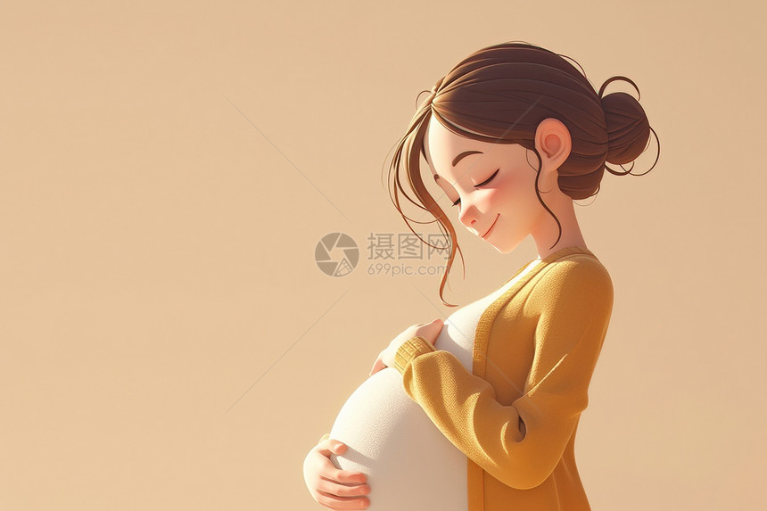 一位怀孕的母亲图片