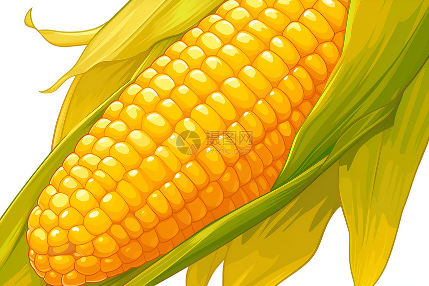 玉米的插画图片