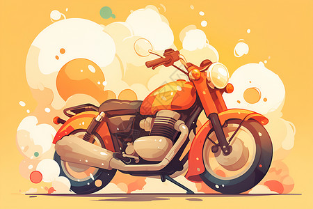酷炫摩托车酷炫的摩托机车插画