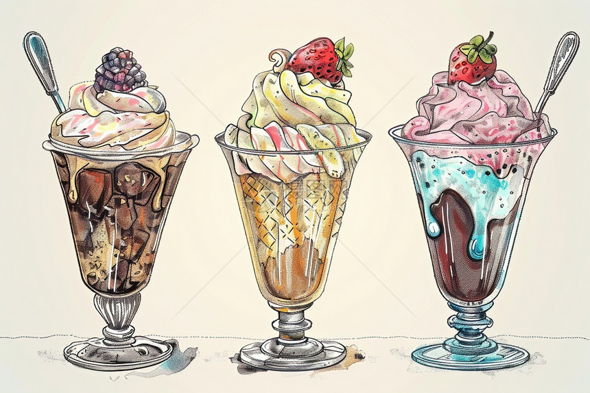 杯子里的冰淇淋图片