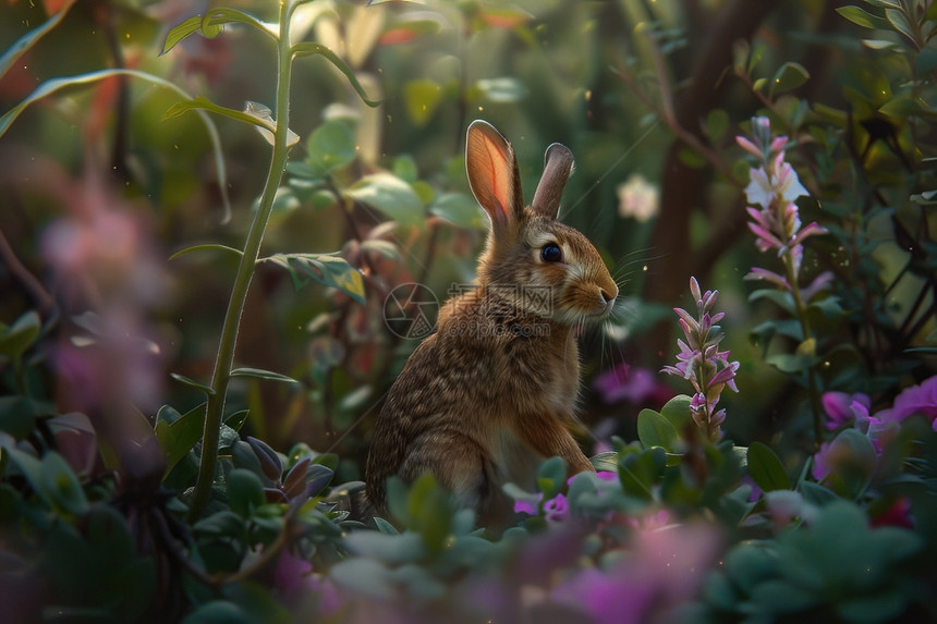草丛里的兔子图片
