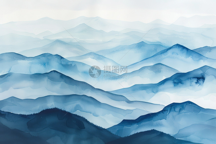 云海里的山脉图片