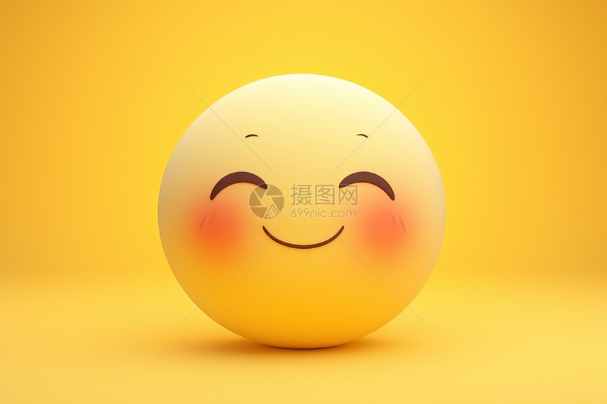 微笑的黄色球体图片