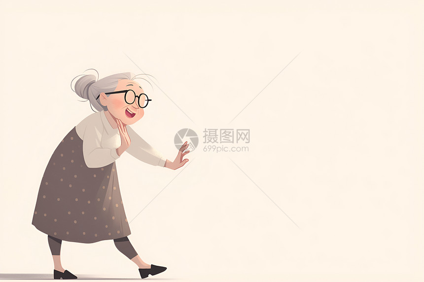 自信欢唱的老奶奶图片