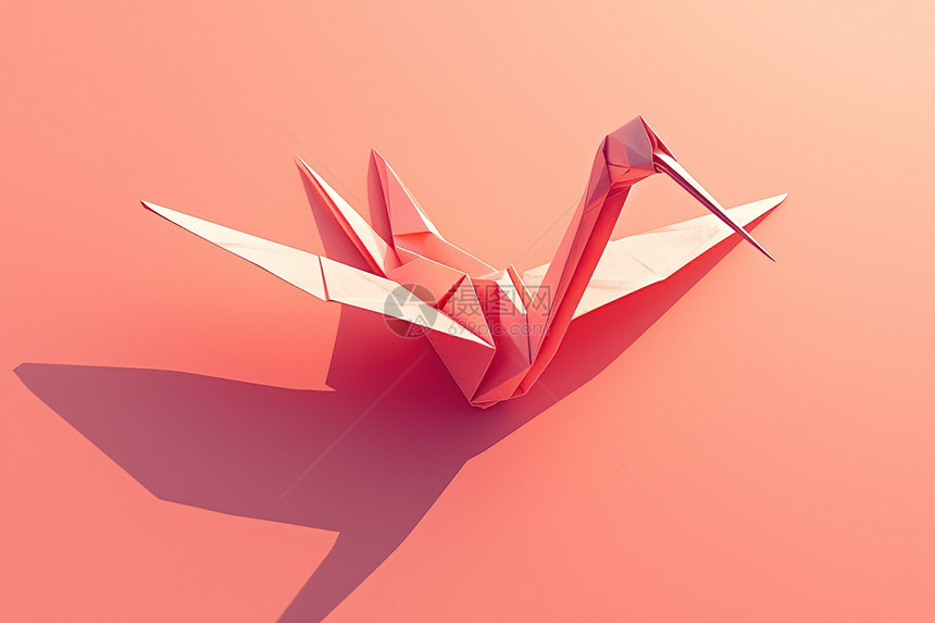 粉色的折纸鹤图片