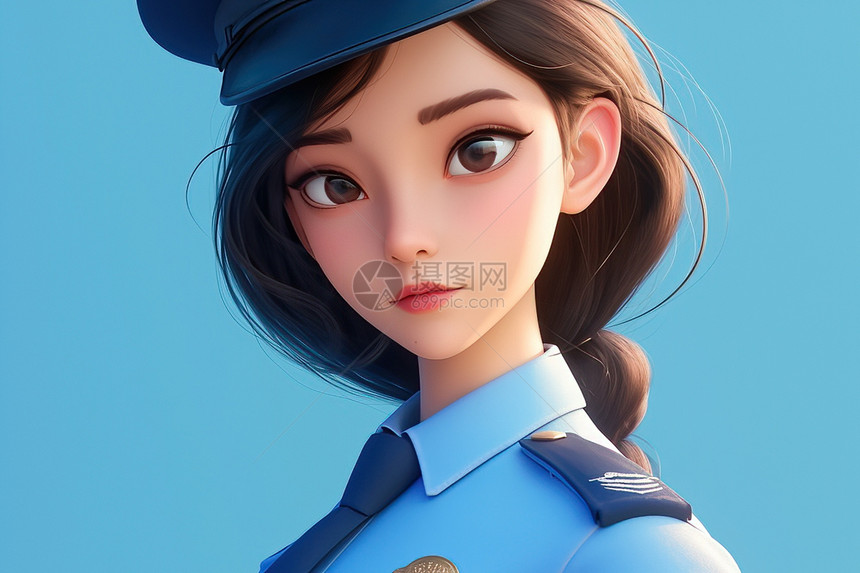 动漫女警察角色图片