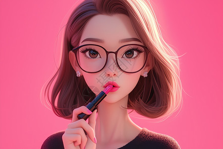 少女彩妆彩妆少女插画插画