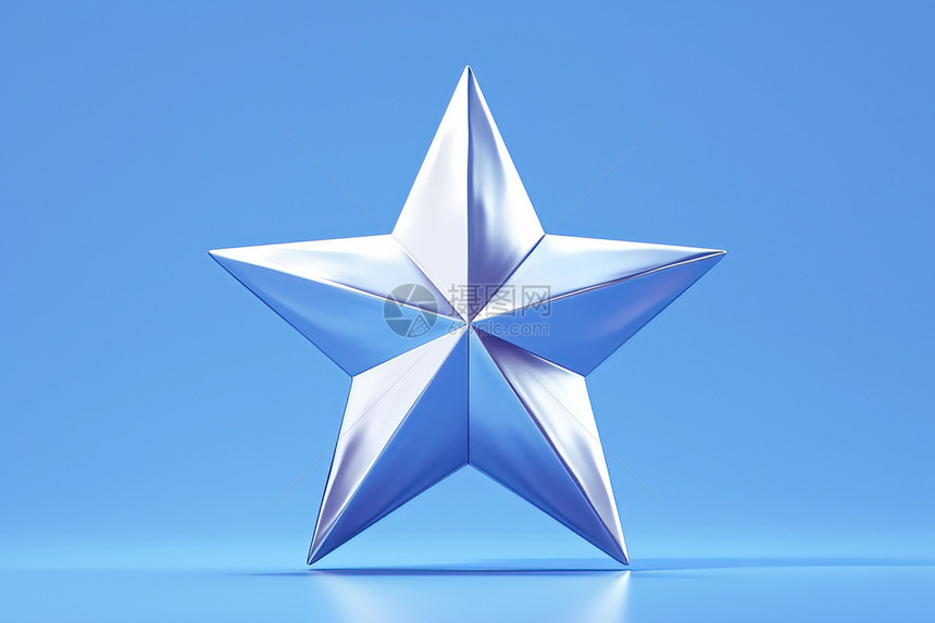 蓝色背景上的五角星图片