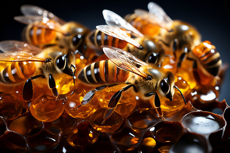 白蜂蜡蜂蜜上的蜜蜂背景