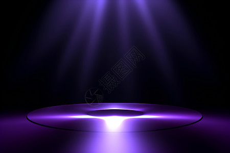 紫色舞台光束舞台上的灯光插画