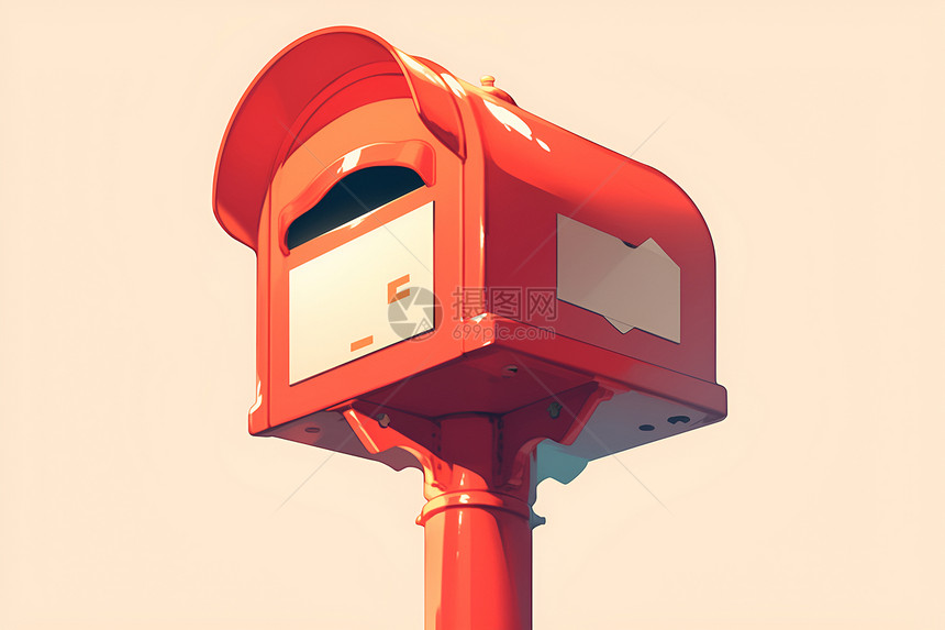 红色的邮箱插画图片