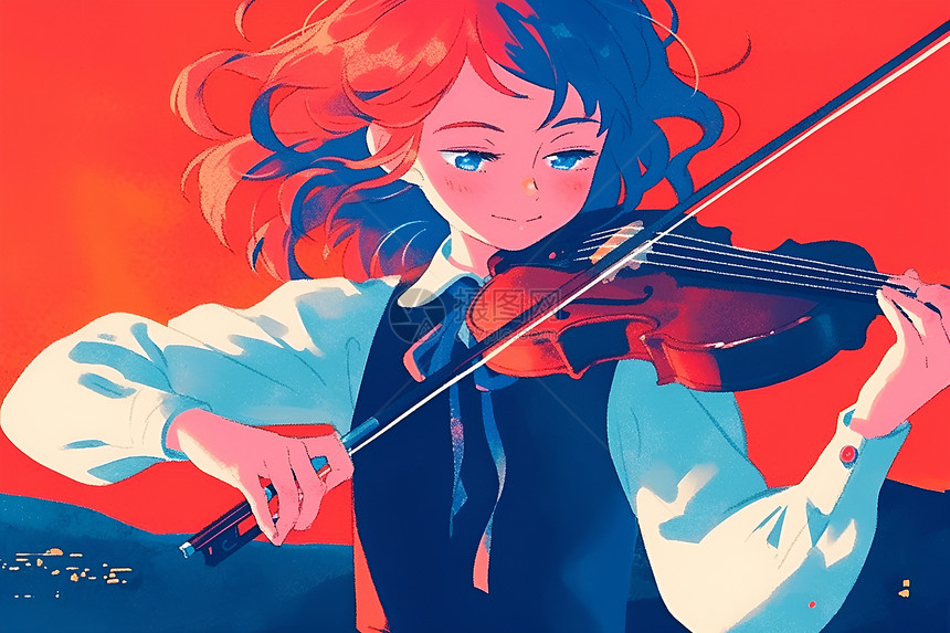 女子独奏小提琴图片