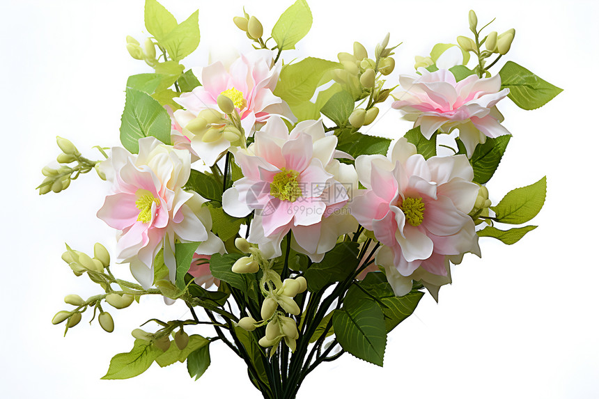 优雅的粉白色花朵图片