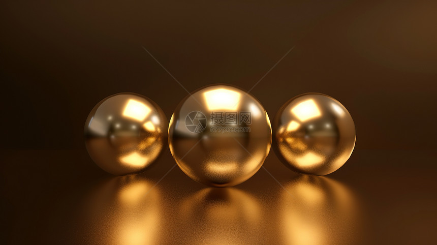简约的金色球体图片