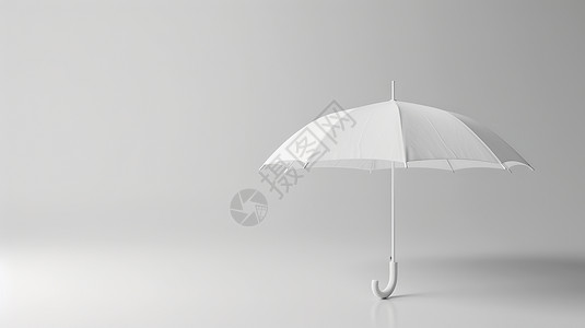白色的伞白色背景中的雨伞插画