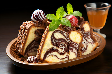 奶油巧克力蛋糕美味的巧克力蛋糕背景
