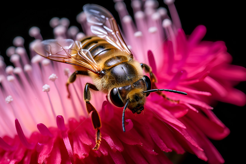 甜蜜的蜜蜂在采蜜图片