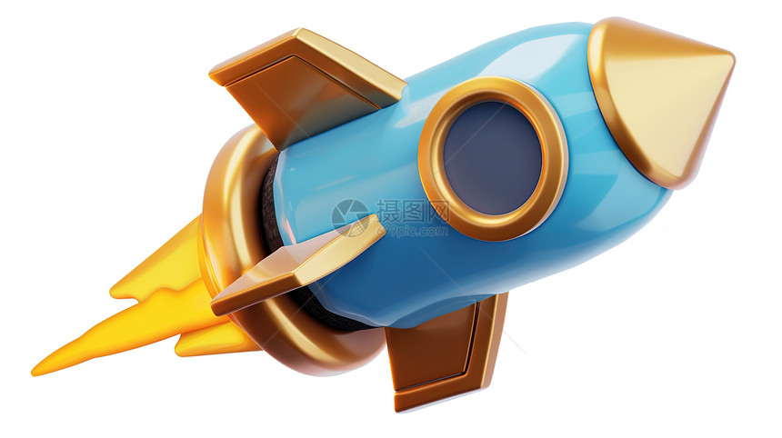 蓝色玩具火箭图片