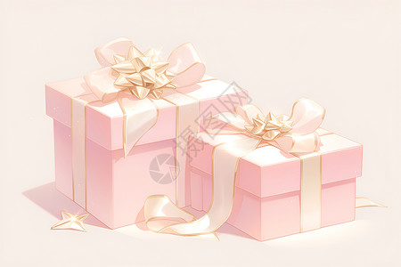 精美包装礼盒粉色精致礼盒插画