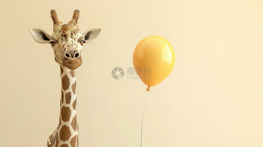 长颈鹿和气球图片