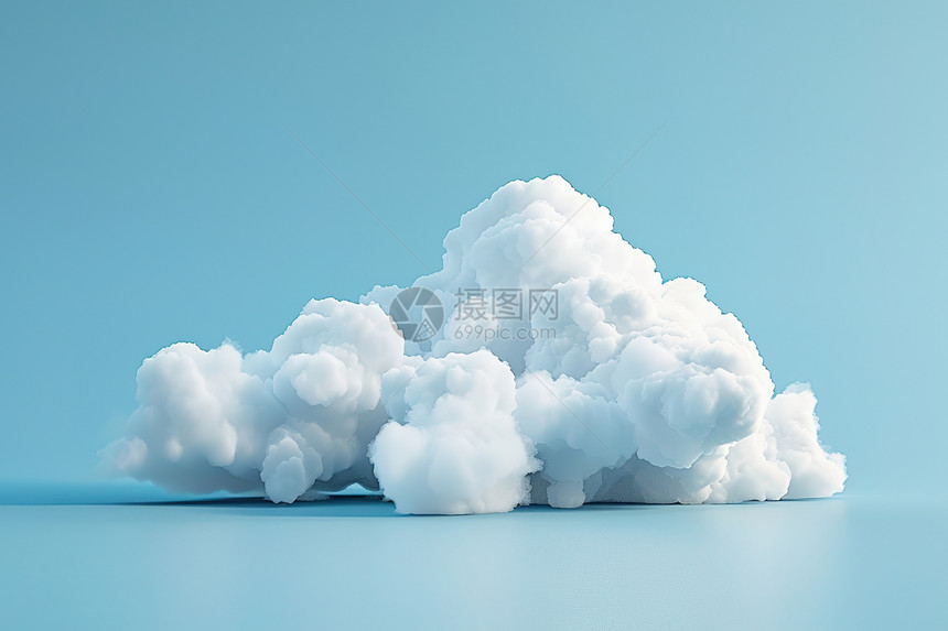 浮动的一团白色云朵图片