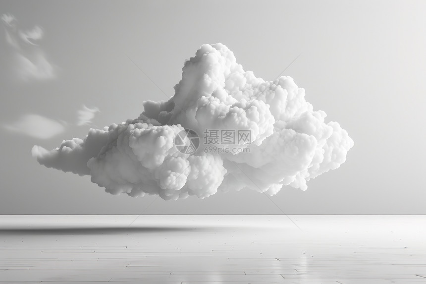 天空中漂浮着一朵云图片
