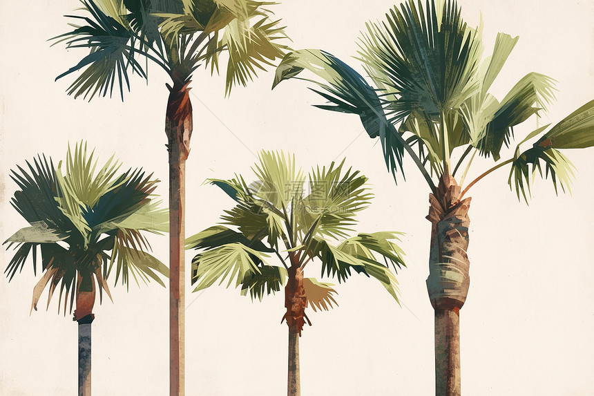 高耸的椰子树图片