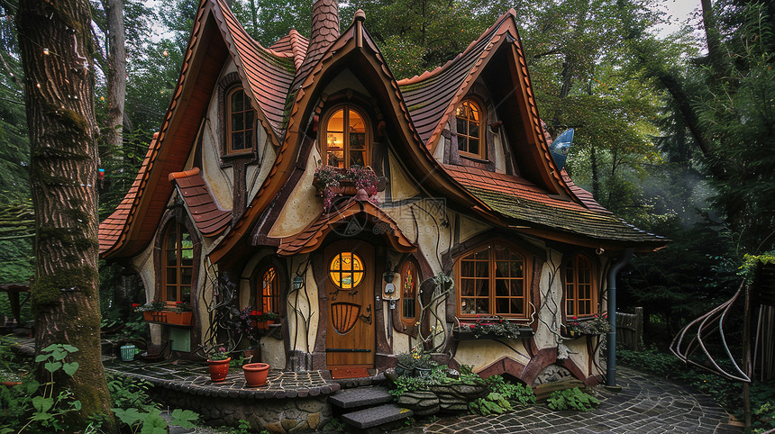 童话世界中的小红屋图片