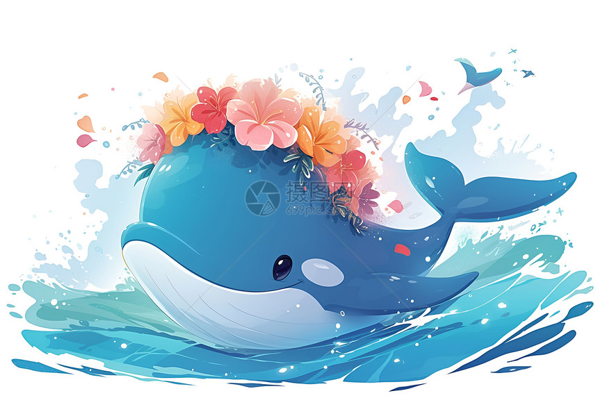 海洋中的花冠巨鲸图片