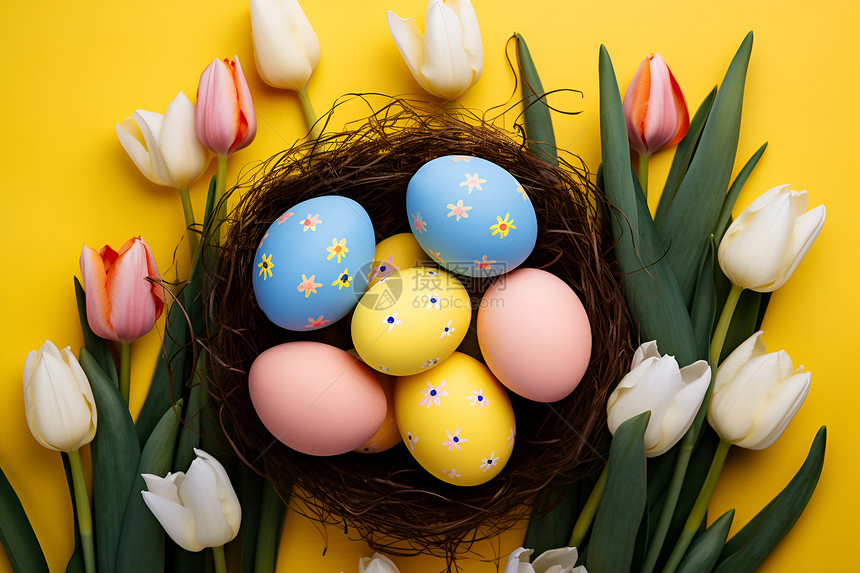 五彩斑斓的复活节彩蛋图片