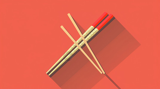 木质筷子两双筷子插画