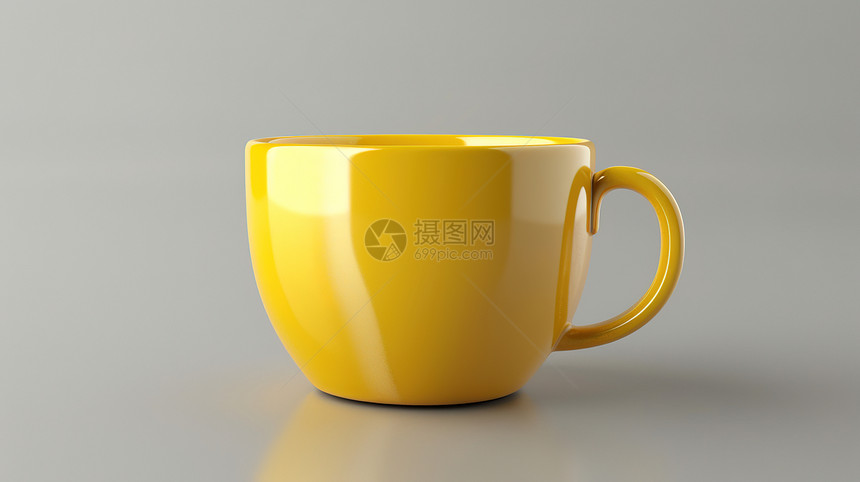 黄色的咖啡杯图片
