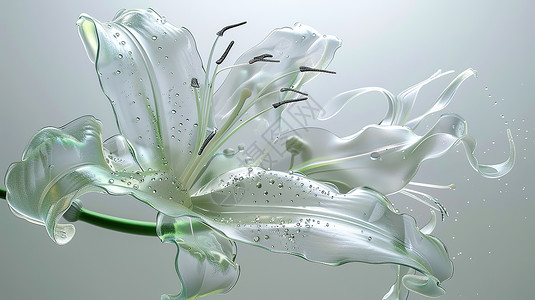 百合花鲜花工艺玻璃百合花背景