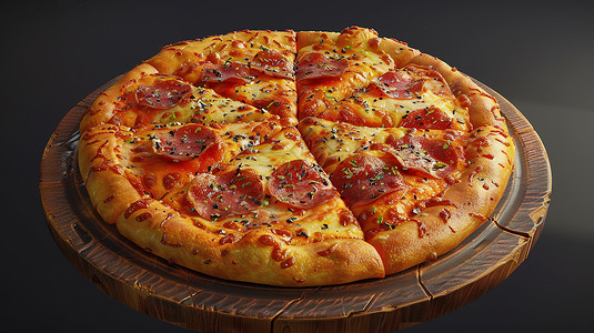 托盘上木板上的披萨背景