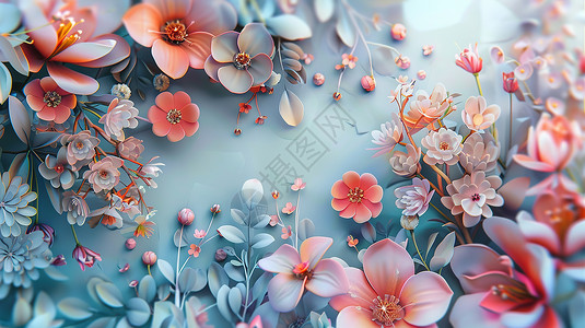立体花卉喷绘背景图片