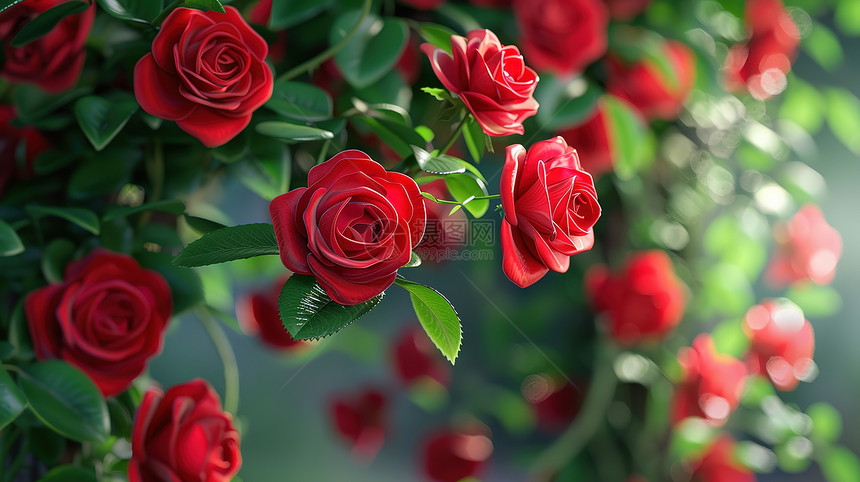 花园里的红玫瑰图片