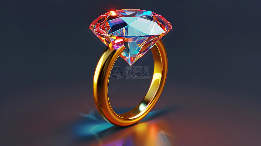 戒指上的璀璨钻石图片