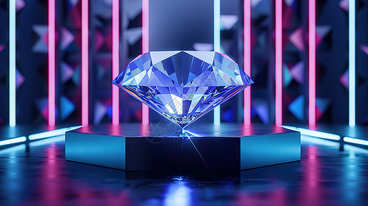 钻石璀璨展台上的璀璨钻石设计图片