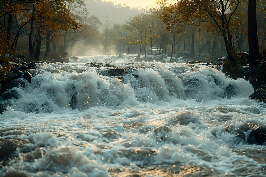 自然力量的河水泛滥图片
