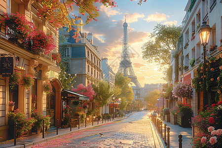 法国建筑美丽的英国风景街道高清图片