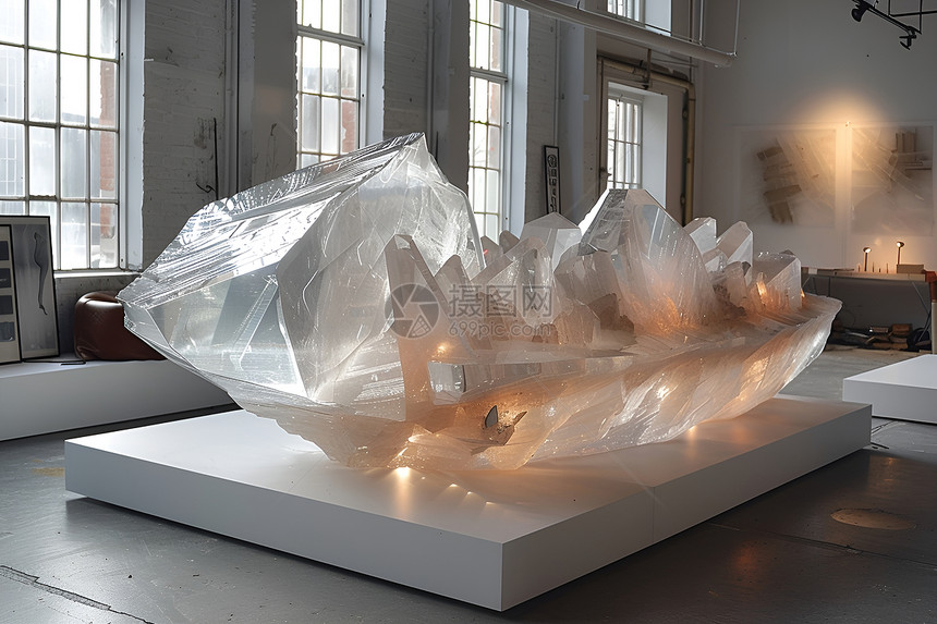 超现代的水晶雕塑图片