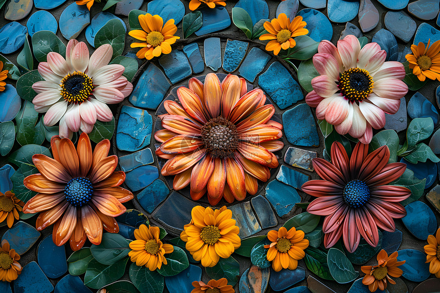 花卉拼贴艺术图片