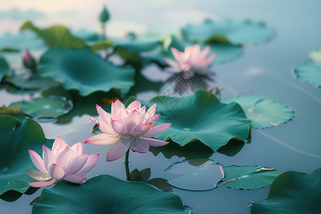 鲜花 绿叶水池里的荷花背景