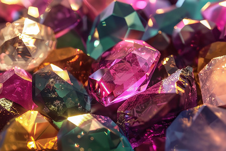 水晶石丰富色彩的水晶背景