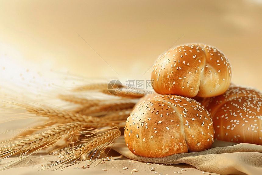 麦秆和面包图片