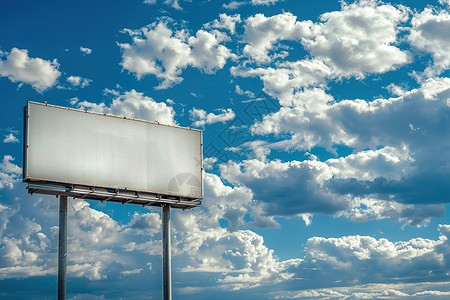 青天白云下的广告牌高清图片