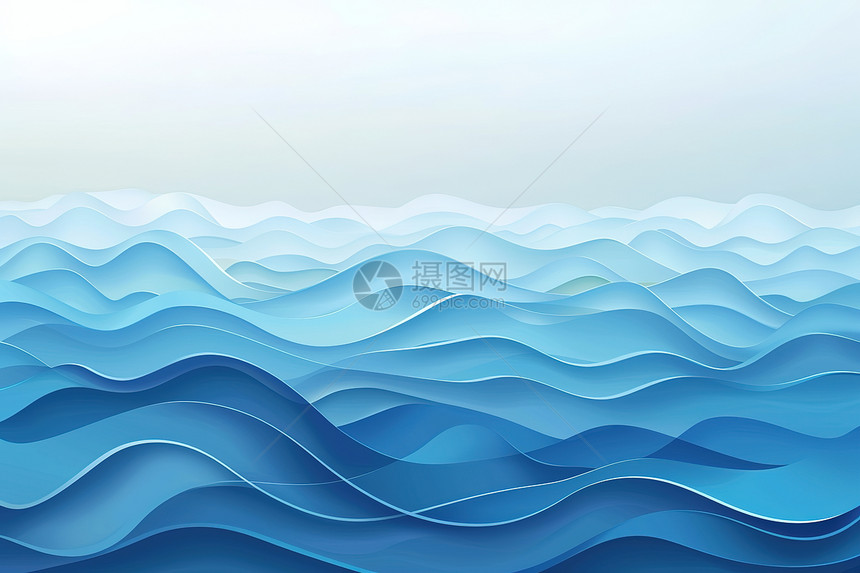 蓝色抽象背景波浪图片